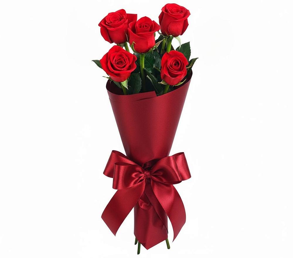 Букет 5 Красных роз Эдлесс Лав в Княжево