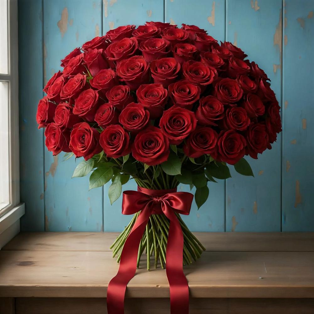 Букет Красные розы Блэк Меджик в Княжево