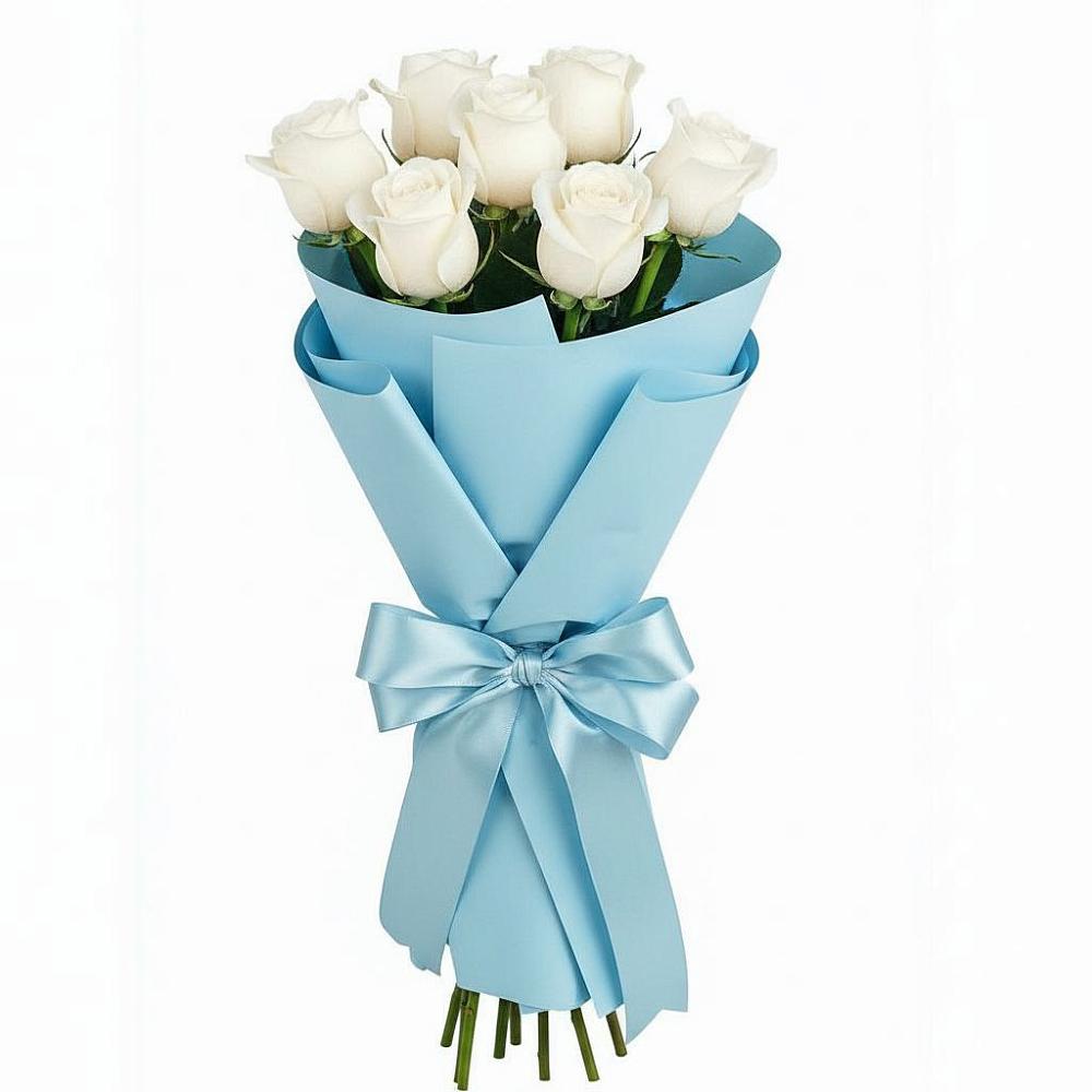 Букет 7 белых роз Проуд в Княжево