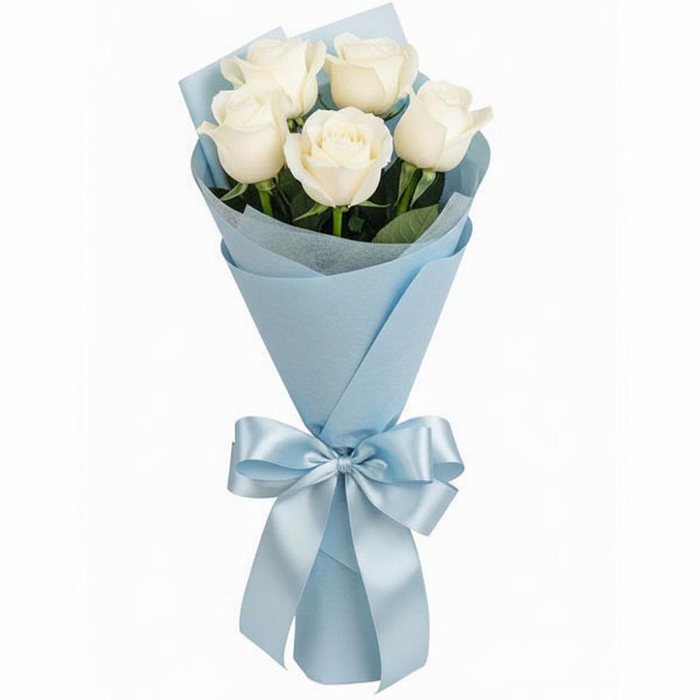 Букет 5 Белых роз Проуд в Княжево