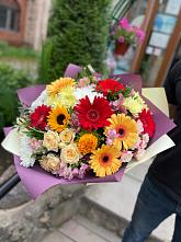 Букет цветов из:  Герберы, Ромашки, Хризантемы, Розы и Подсолнухи #REPLACE_PRED# Княжево