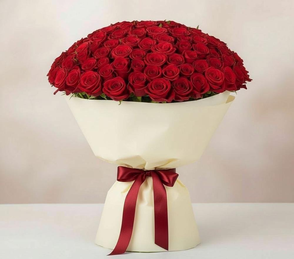 Букет 101 Красная роза Милано в Княжево