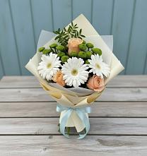 Букет цветов из:  Герберы, Розы и Хризантемы в Княжево