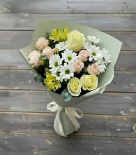 Букет цветов из:  Альстромерии, Розы и Хризантемы в Княжево