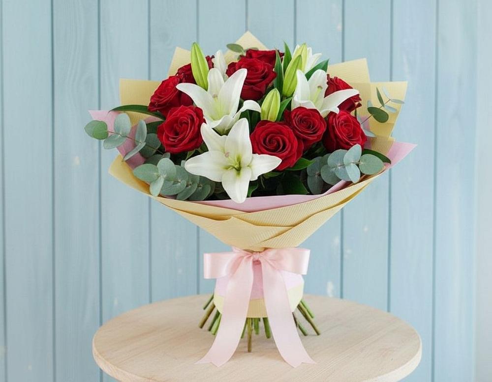 Букет цветов из: Лилии и Розы в Княжево